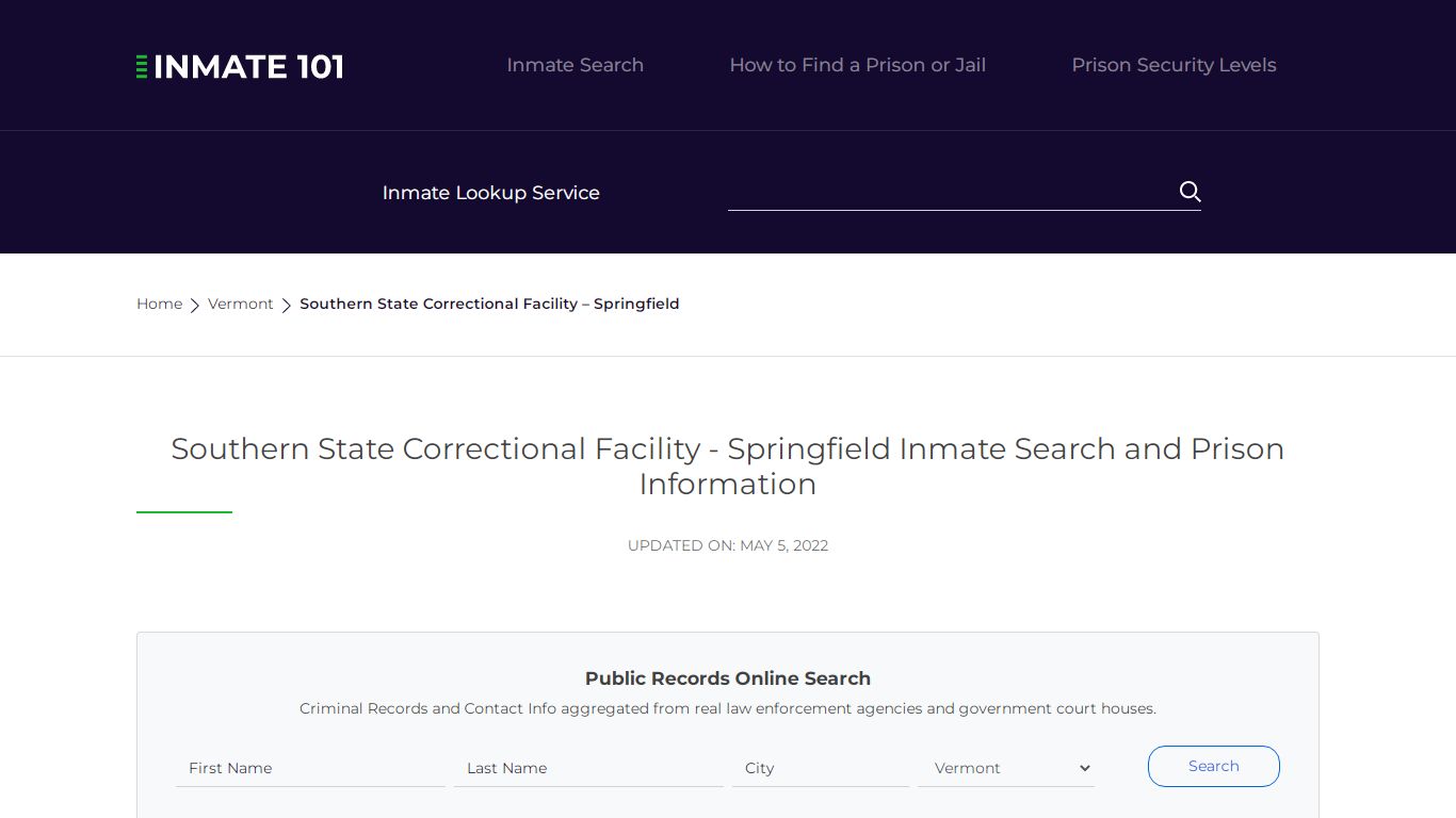 Southern State Correctional Facility - Springfield Inmate ...